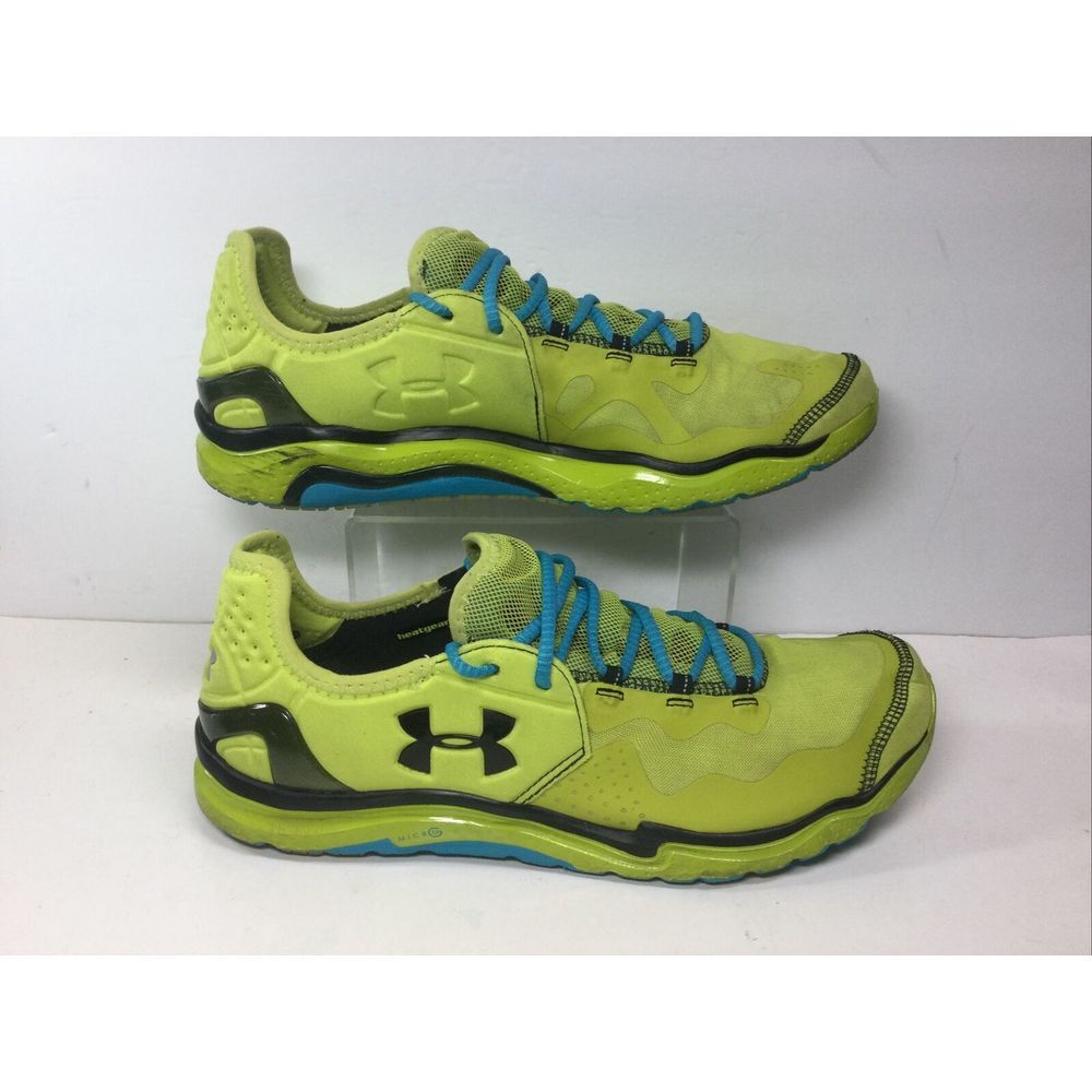 Under Armour Heat Gear Running Shoes Mens Sz 13 Neon Yellow Sneakers 1235671-317